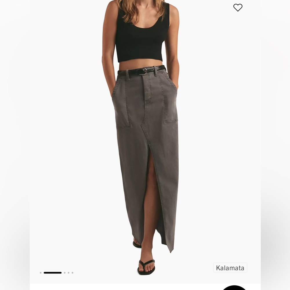 Favorite Daughter The Sadie High Waist Utility Denim Maxi Skirt